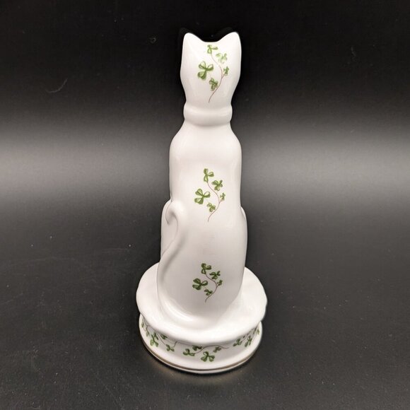 Vintage Royal Tara "Trailing Shamrocks" Bone China Cat Figurine - Galway Ireland - Picture 4 of 7